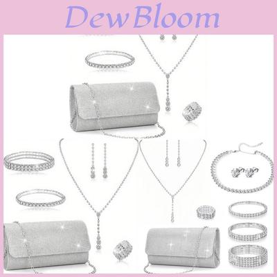 Elegant Geometric Necklace Set For Women With Crystal Pendant For Evening Parties