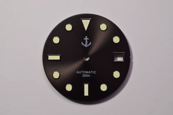 Aftermarket 3 4 3h Sunburst Seiko Black Boy Turtle SKX007 [SEIKO Part] Dial, o'clock, o'clock, Crown, Date, Dot, Black, SRP7##