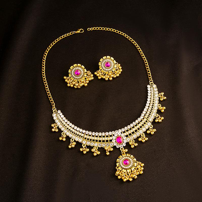 SKEDS New Arrival Bohemian Style Women Luxury Rhinestone Necklaces Earrings Trendy Lady Travel Party Jewelry Accessories Gift