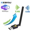 Adaptador WiFi USB Banda Dupla 600Mbps AC600 2.4GHz 5.0GHz WiFi com Antena Placa de Rede Receptor para PC Mini Computador 802.11b/n/g/ac