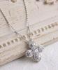 [VINGTAINE] Elegant Flower Necklace with Cubic Zirconia (CZ) and Flower Slider Chain C2-24