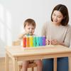 Rainbow Disc Stacking Toy Polished Edges Wooden for Daycare