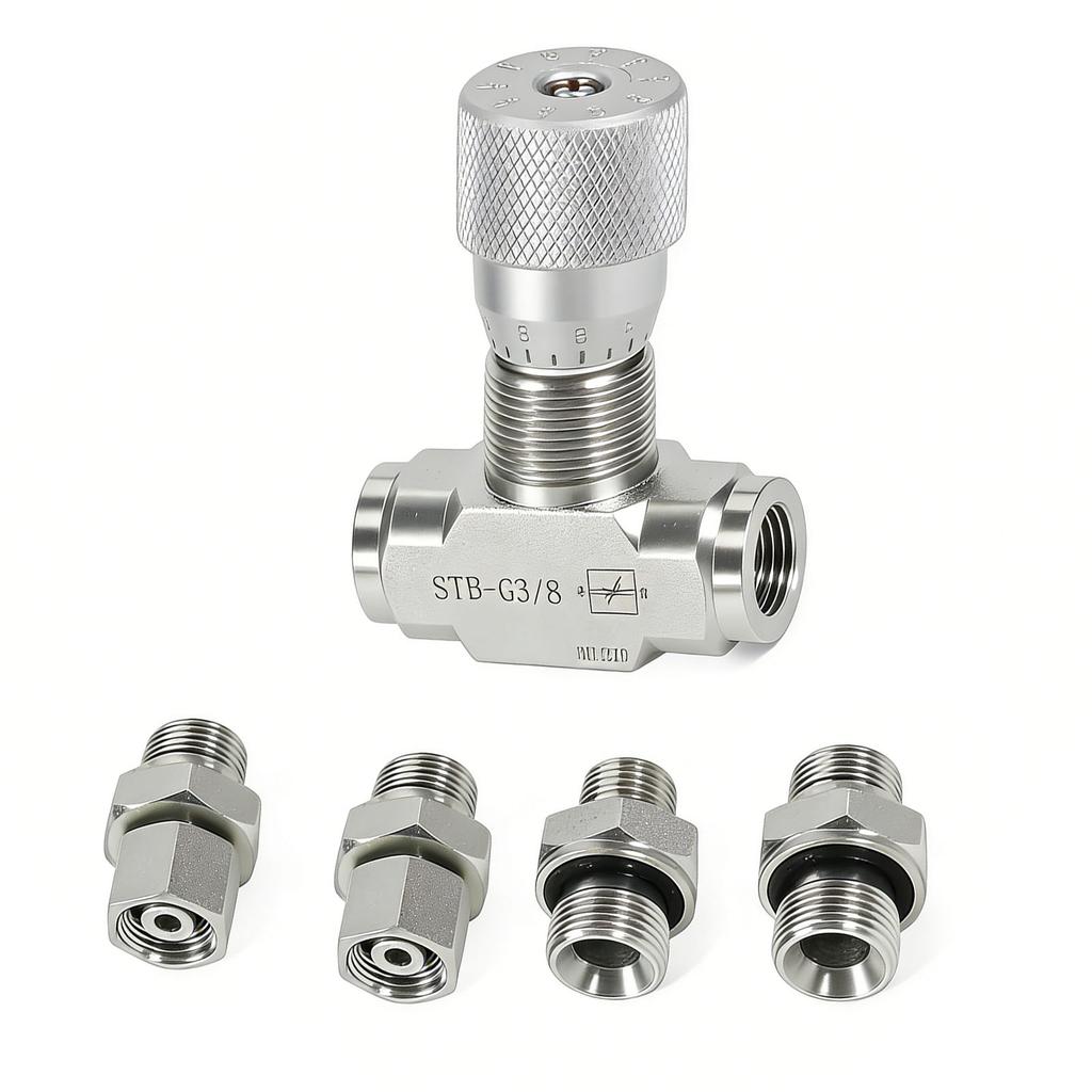 Hydraulic Flowrate Control Valve Fit for STB Series Mini Excavator 0.8 2 Ton 3 8in with M14 Connection Bidirectional