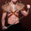 Warrior Single Pauldron Faux Leather Shoulder Armors for Party Cosplay Halloween Medieval Vikinge Shoulder Cover Cape