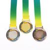 Metall-Auszeichnungsmedaillen mit Halsband Gold Silber Bronze Stil für Sport Akademiker oder jeden Wettbewerb Durchmesser