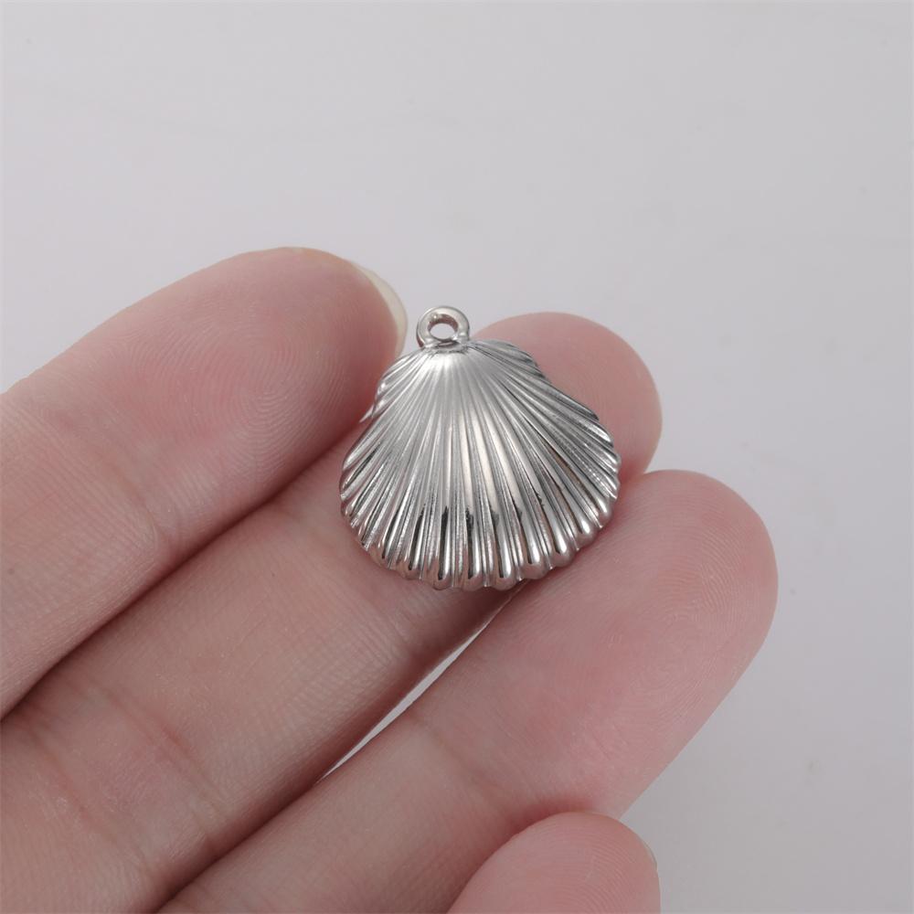 My Shape 5 Pcs Conch Starfish Coral Shell Charms Necklace Bracelet Summer Beach Stainless Steel Pendants for DIY Jewelry Making
