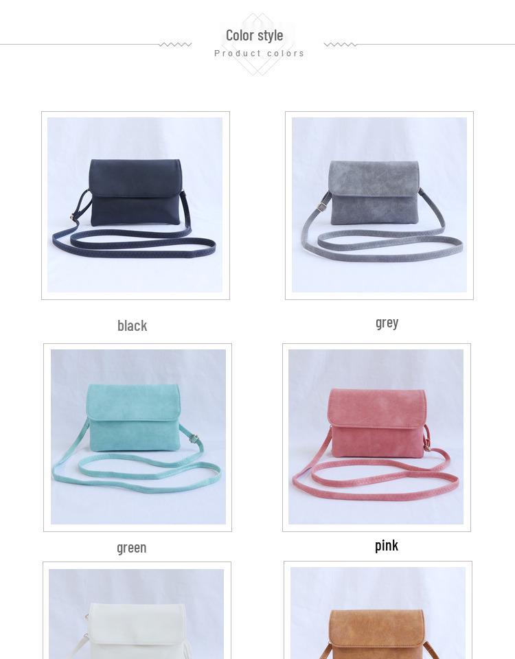 Dámská nubuková jednobarevná crossbody taška na telefon - Japonský a korejský styl mini taška přes rameno