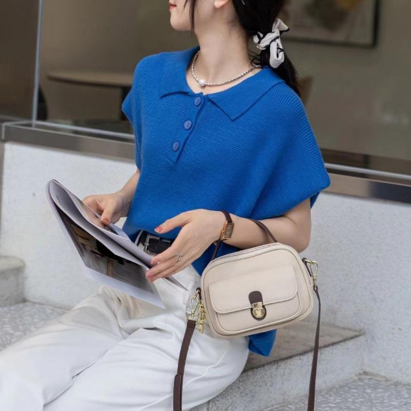 Nischendesign Kameratasche Echtes Leder Damen Kleine Quadratische Tasche Mode Erste Schicht Rindsleder Damentasche Umhängetasche Schultertasche