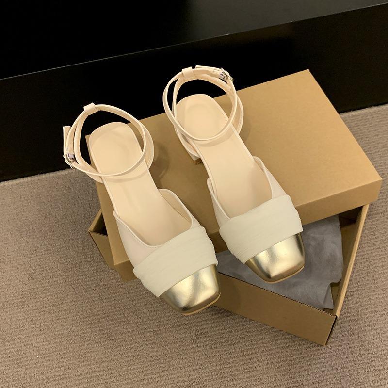 Mary Jane Shoes Women's Bag Head Sandals New Summer Thick Heel High Heels with Skirt Single Shoes