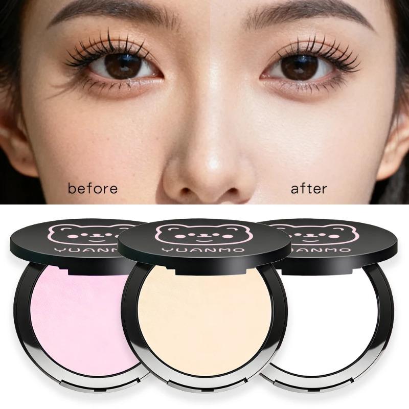 Transparent White Oil Control Pressed Powder Silky Soft Focus Concealer Brighten Modify Dull Skin Face Foundation Makeup