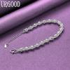 925 Sterling Silver Charm Pattern Bracelet Gift Fashion Jewelry