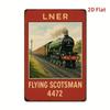 Vintage LNER Flying Scotsman Metal Wall Sign, British Railways Retro Tin Art Decor