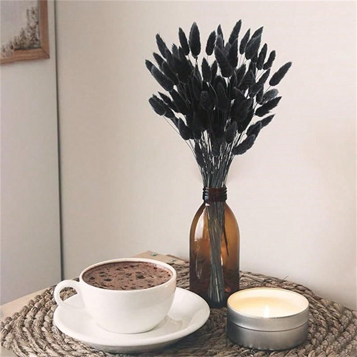 

120 шт. сушеные цветы в виде заячьих хвостов, натуральная сушеная трава в виде заячьих хвостов, 60 см, трава в виде заячьего хвоста для поделок, свадебных вечеринок, домашнего декора стола чёрный