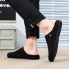 Luxury Leather Half Shoes for Men Black Mules Backless Loafers Slippers Semi-Drag Casual Shoes Male Slides Outdoor Slip On Flats