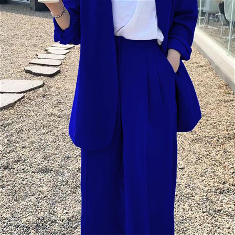 Korean Style 2025 Loose Casual Padded Shoulder Suit Jacket - Multiple Colors