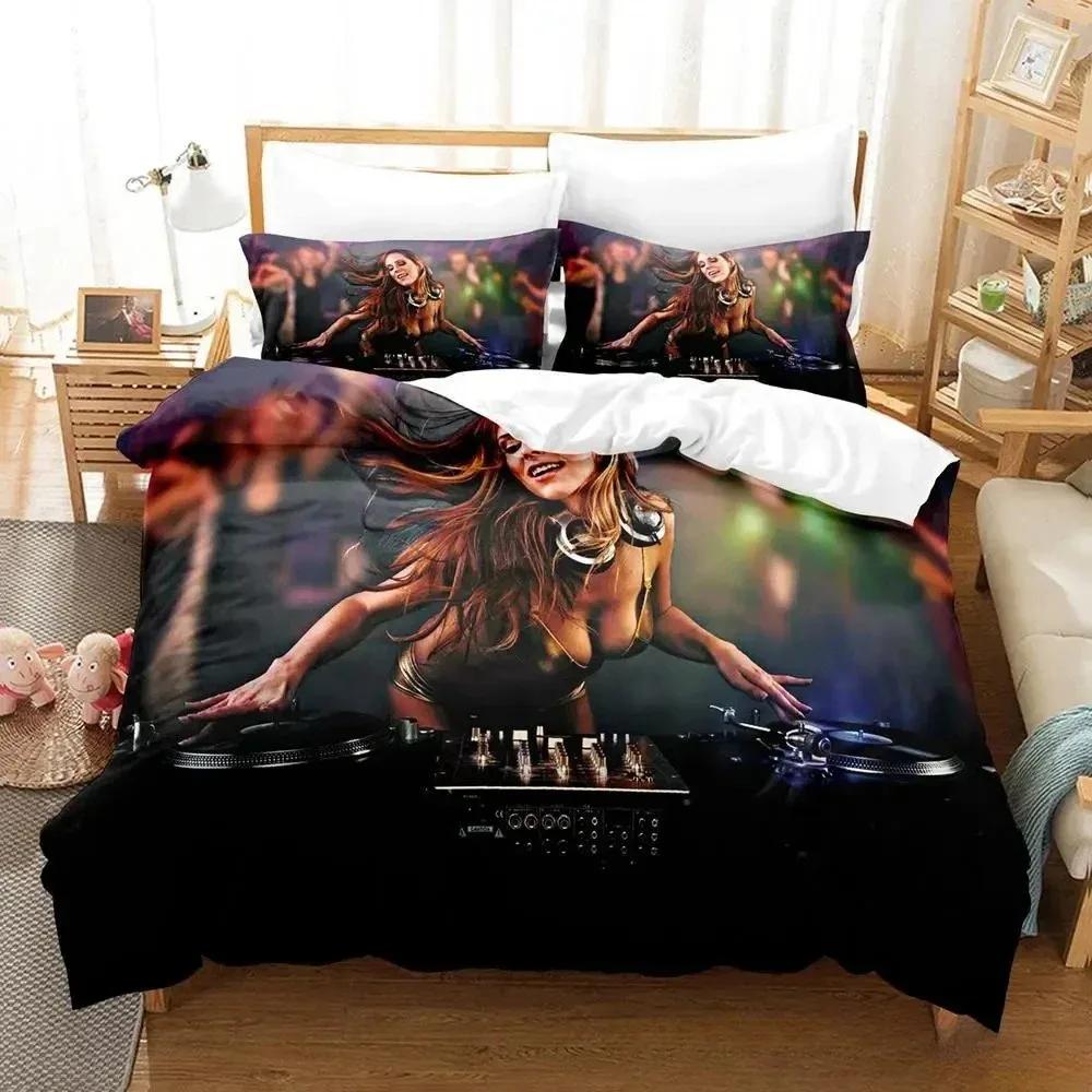 3D Music DJ Rock Comfortable Duvet Quilt Cover Pillowcase Bedding Set Children Bedroom Decoration Home Textile