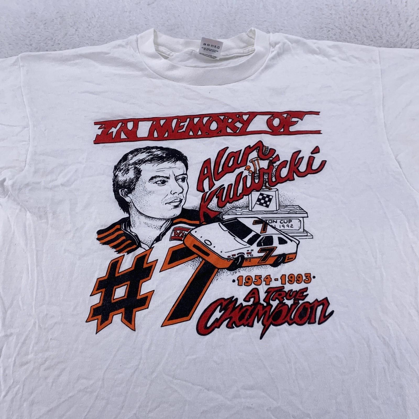 

Vintage Alan Kulwicki Shirt Mens M/L NASCAR Racing In Memory Champion 90s USA S