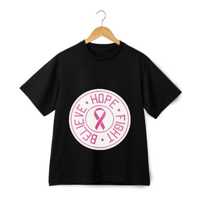 Brustkrebs-Bewusstseins-T-Shirt mit dem Thema ''Glaube • Hoffnung • Kämpfe''