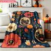 Flannel Blanket 1pc Dogs with Flowers Soft Air Conditioning Blankets Office Sofa Blankets Nap Blankets Camping Blankets Perfect Fo
