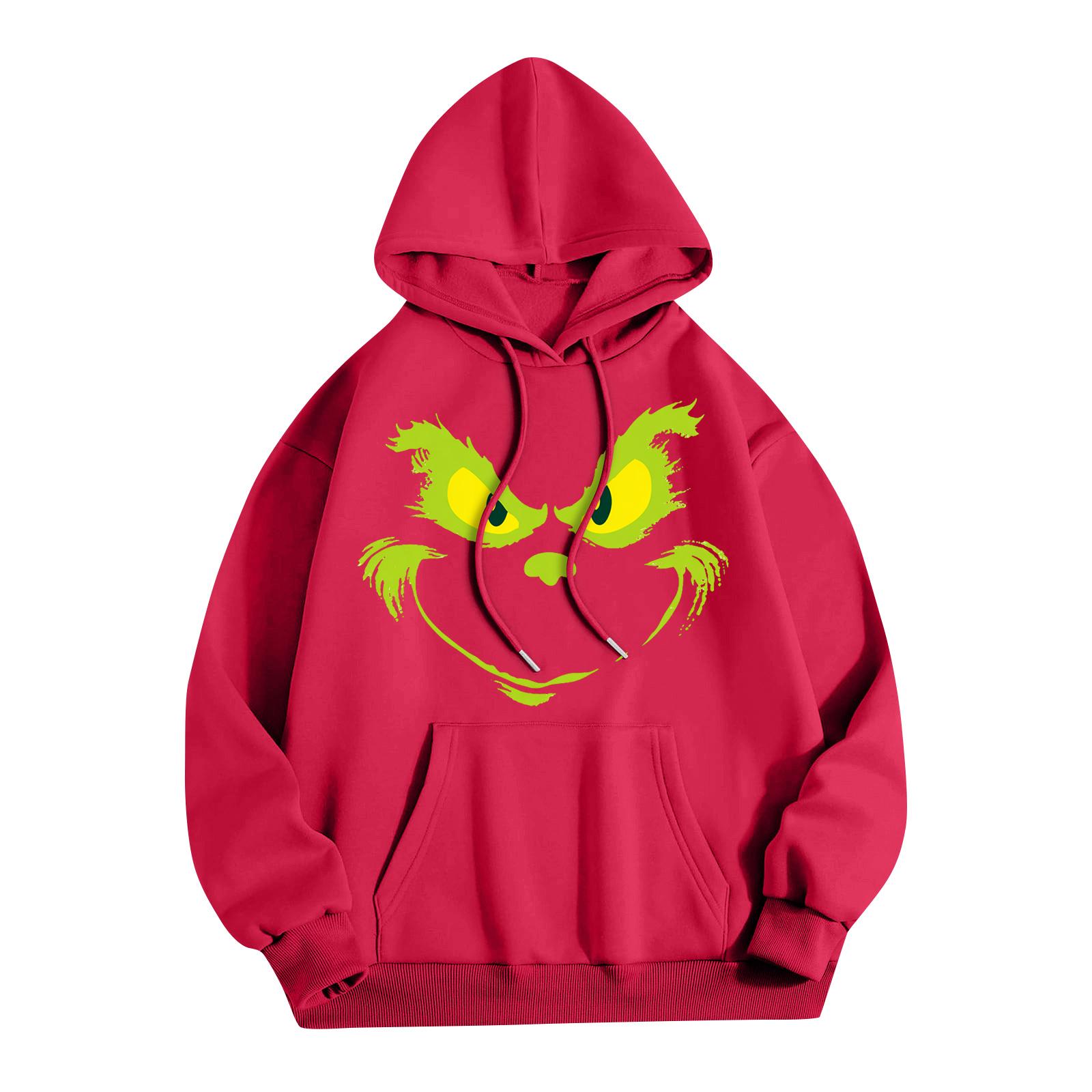 

Женская модная повседневная толстовка с капюшоном и карманами с рождественским принтом XL