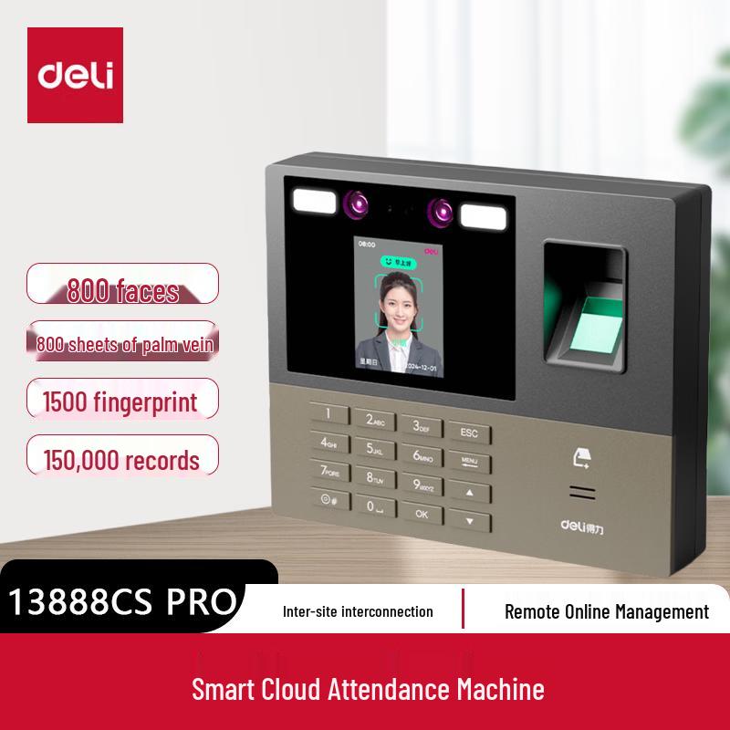 Deli 13888CS PRO AI Multi-Biometric Attendance System CN plug (adapter included)