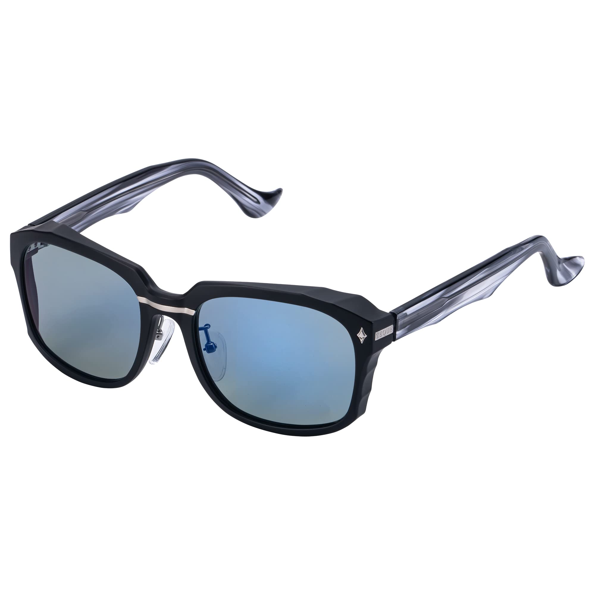 

Zeque Linx Polarized Sunglasses Matte Black Fade Gray TRUEVIEW MIRROR F-2104 & SPORTS/BLUE