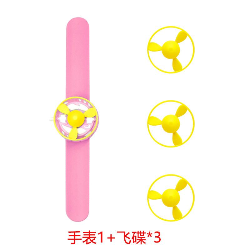 

Watch Snap Bracelet Flying Gyro Bamboo Dragonfly Flying Saucer Launcher Ejection Rotating Frisbee Outdoor Toy
