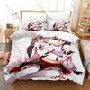 Cool Inubashiri Momiji Touhou Bedding Set Duvet Cover + 2 Pillowcases White Wolf Tengu Maple Leaf Youkai Mountain Anime Bedroom