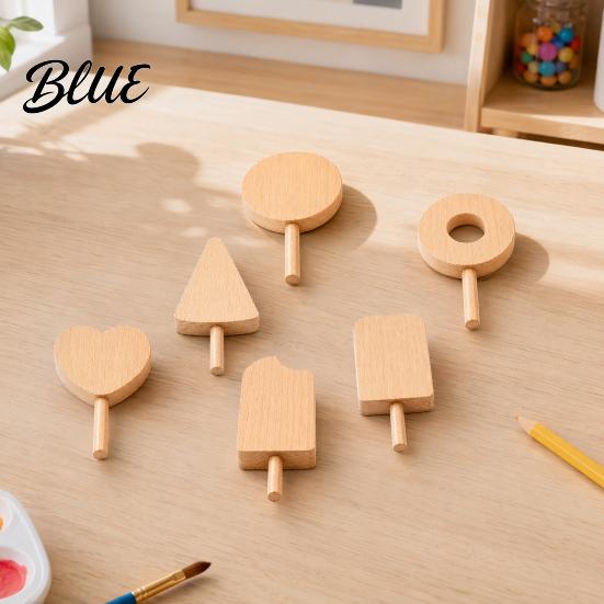 Painting Supplies Unfinished Wood Popsicle Summer Ice Cream Shaped Wooden Holiday Decoration Crafts