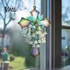 Religious Flower Ornament Lily of The Valley Suncatcher, Acrylic Stained Glass Style Hanging Pendant with Metal Chain, Elegant Floral Window