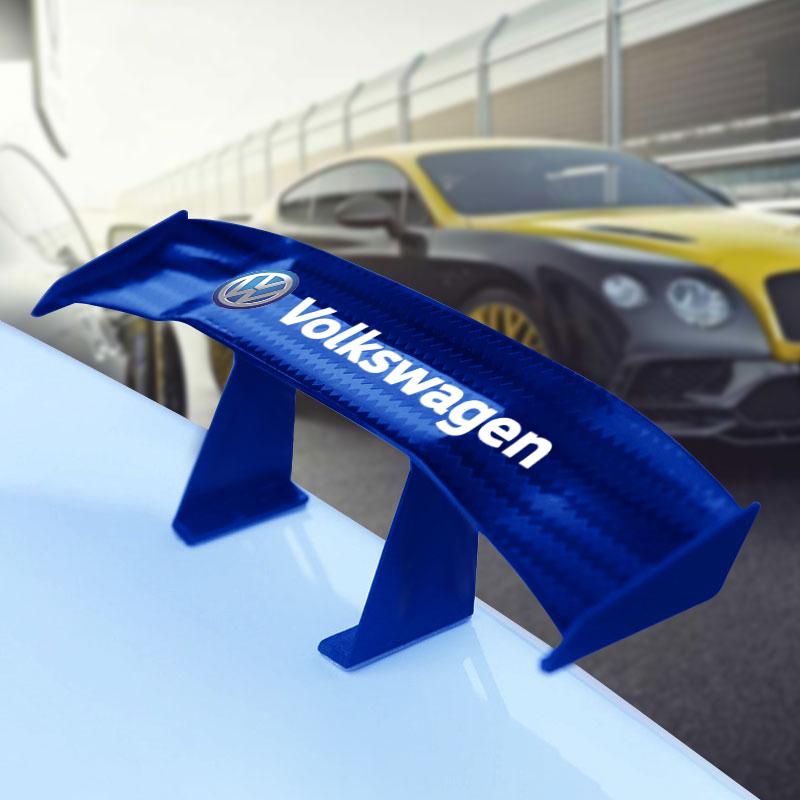 Auto Heckspoiler Mini Spoiler Flügel Kleiner Heck Emblem Aufkleber Dekoration Für Volkswagen CC Golf 4 6 7 GTI Tiguan Passat B5 B6 B7 Jetta MK5 MK6