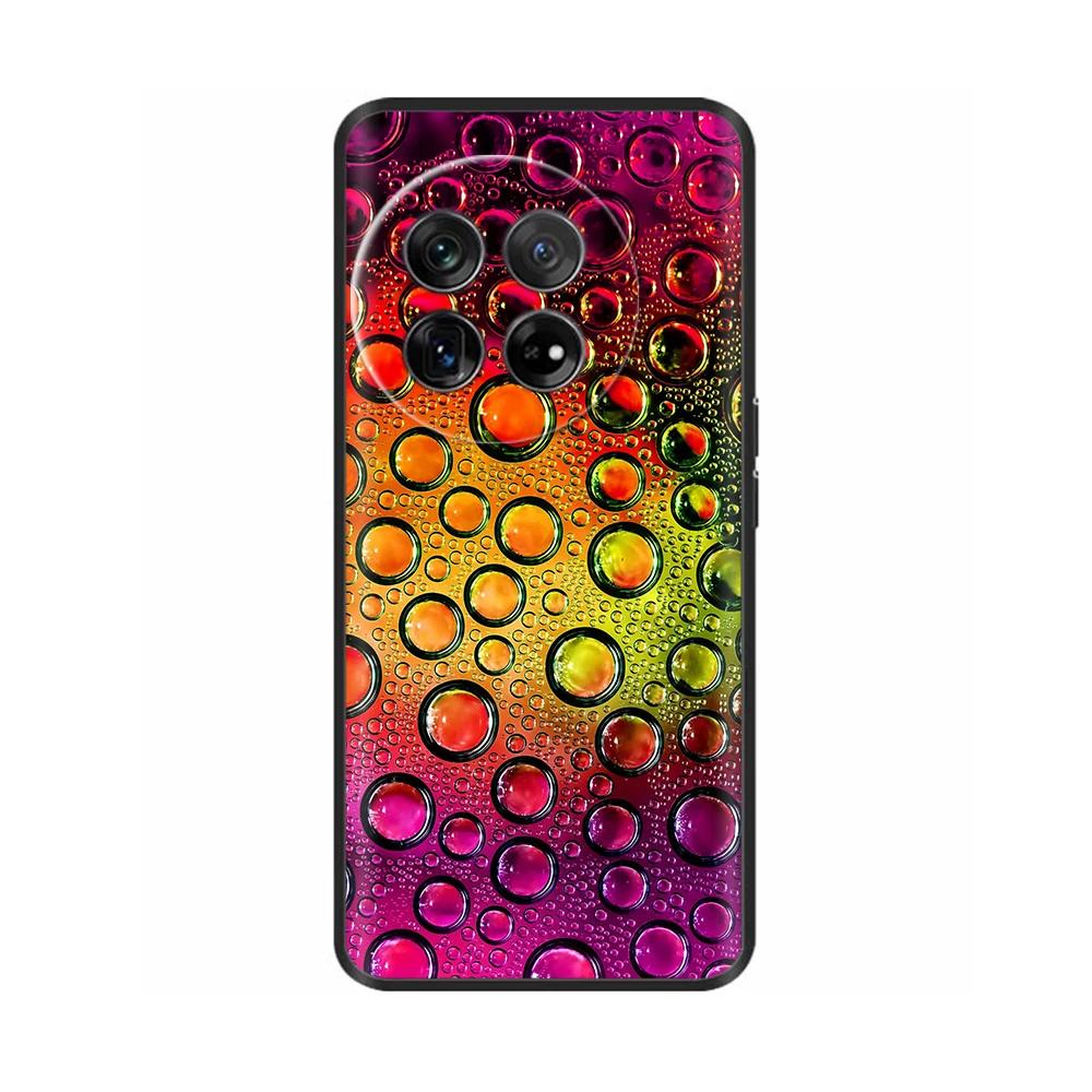 Painted Cover For OnePlus 12 Case Black Silicone Soft Luxury Phone Back Cover For One Plus 12 OnePlus12 5G Fundas Cases Hoesje