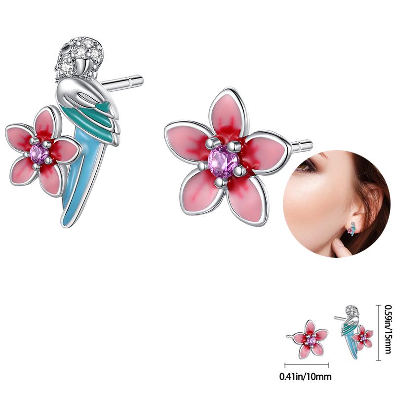 Ladies Sweet 925 Silver Ocean Star Flower Butterfly Design Trendy Earrings Birthday Commemoration Day Fine Sweetheart Jewelry