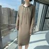 Versatile Hooded Knitted Dress - Autumn/Winter 2025: Slimming, Loose, Long Dress Shirt.
