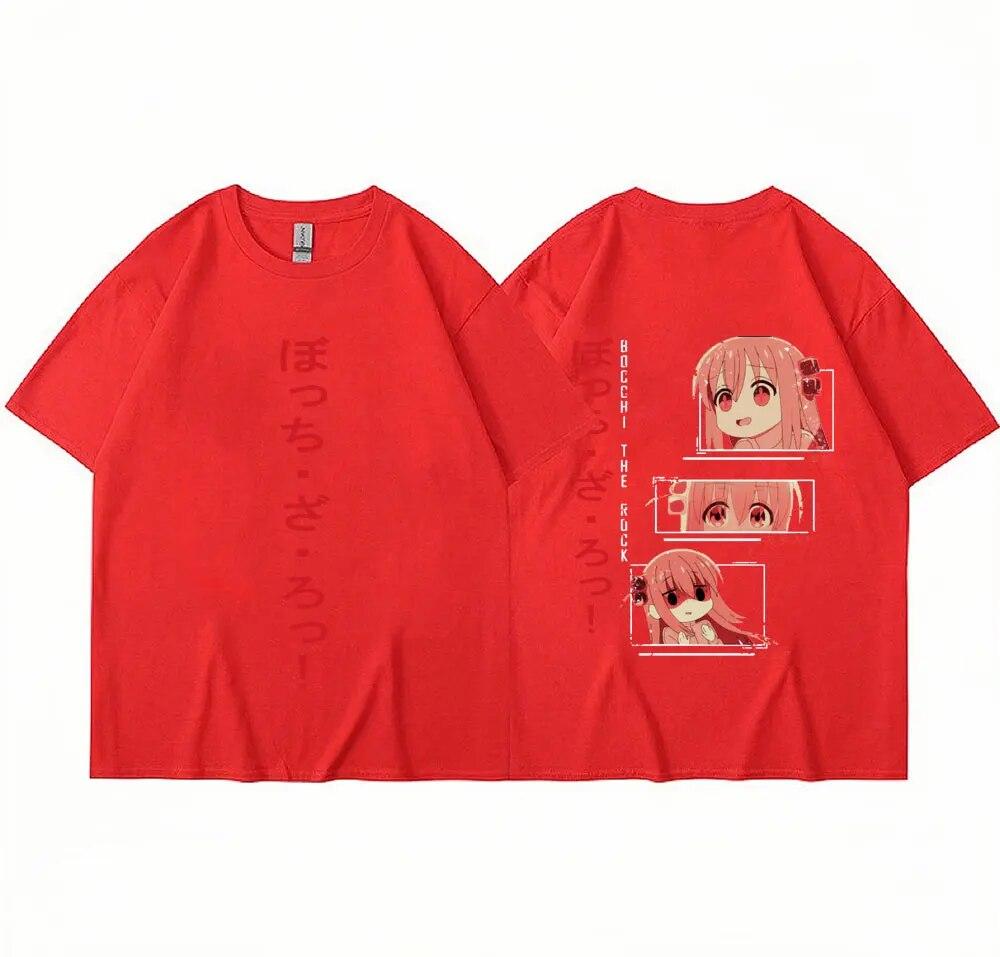 Anime Bocchi The Rock T Shirt Kita Ikuyo Kessoku Band Graphic T Shirts Unisex's Oversized Cotton Fashion Couples T-shirt Streetwear