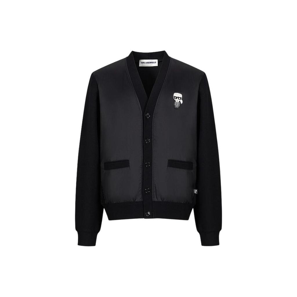 Karl Lagerfeld Commuter Street Travel Logo Single-Breasted V-Neck Loose Long Sleeve Jacket Men Jackets Black 1K1D50101861