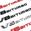 3D ABS Schwarzes Logo V8 BITURBO Emblem Auto Kotflügel Abzeichen Für Mercedes Benz C63 G63 E63 S63 W222 W223 W213 W212 W205 W204 Zubehör