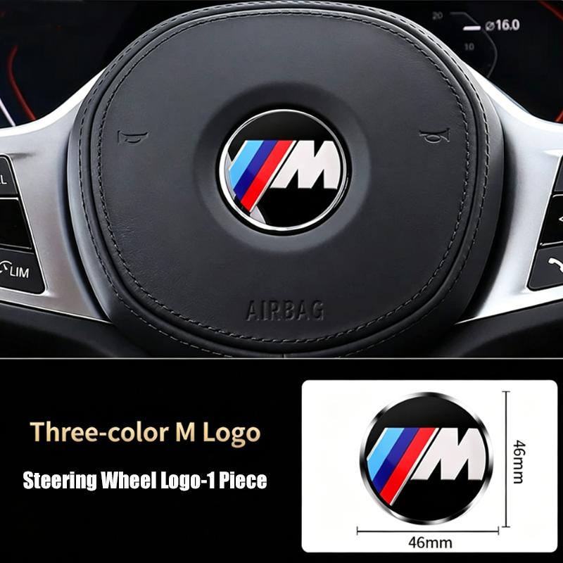 1Pcs 46mm Car Steering Wheel Decoration Badge Sticker Logo Accessories For BMW E46 E90 E60 F30 F10 E39 E36 E87 F20 E90 E70 G30