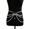 Golden Multilayer Body Chain Y2K Beadeds Body Chain Fashion Pearl Waist Chain  Character Playing