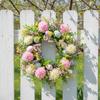 Spring Wreaths For Front Door Colorful Eggs Daisies Spring Garland 15.75inch Artificial Easter Outdoor Door Wreaths Decoration