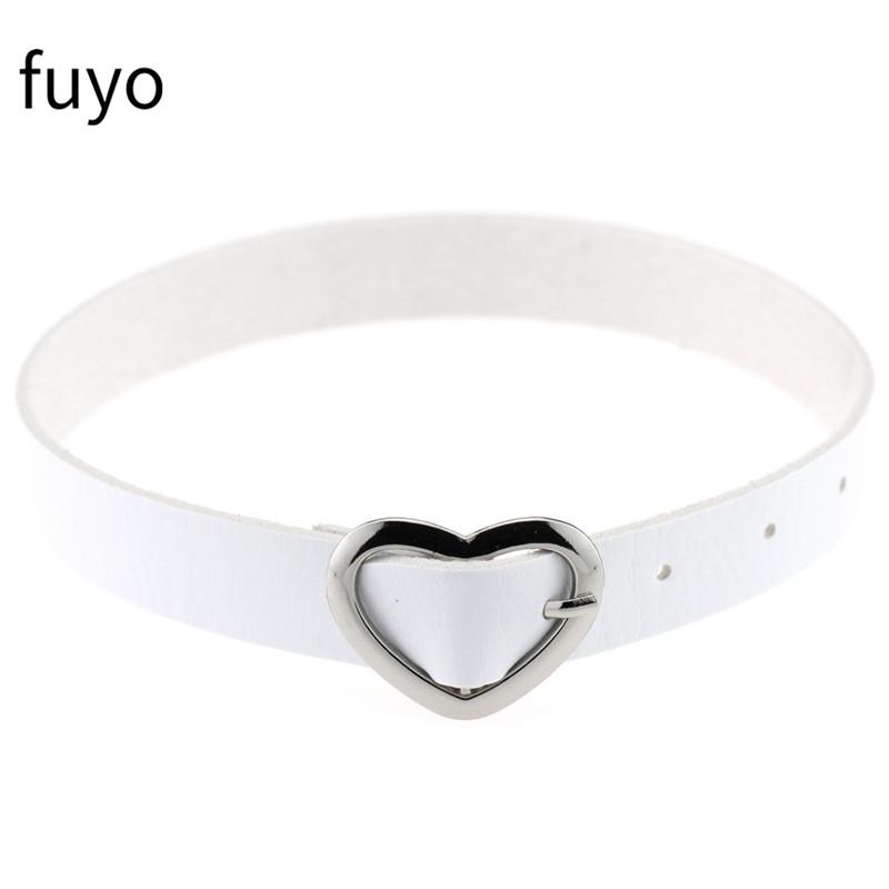 Modny Biały Skóra PU Łańcuszek Punkowy Choker Naszyjnik Dla Kobiet Kołnierz Biżuteria na Szyję Czarny Boho Gotycki Punk goth biżuteria