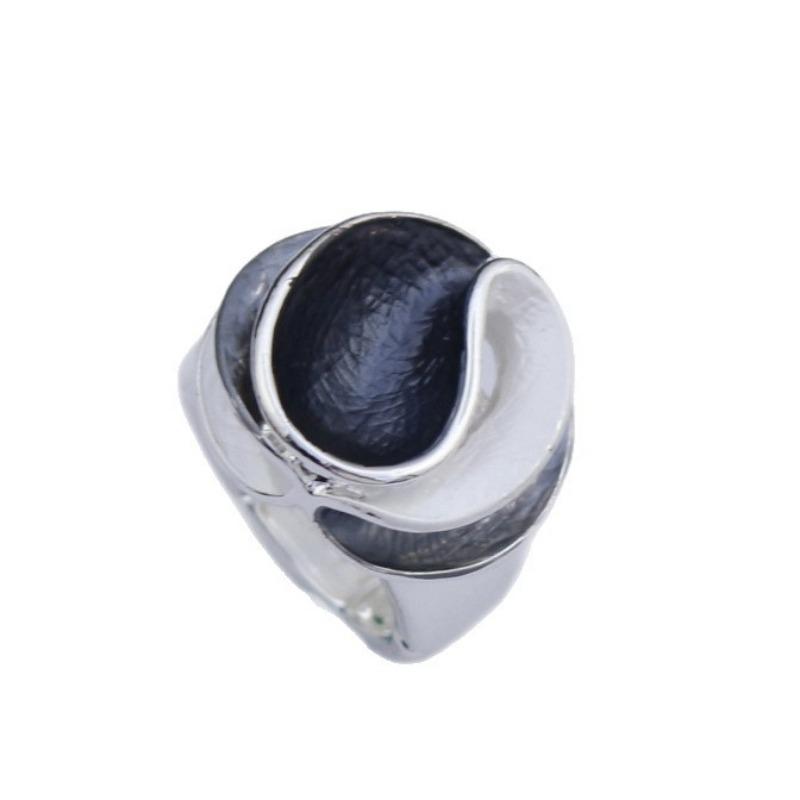 New enamel hollow geometric rose elastic ring women's simple high-end flower ring