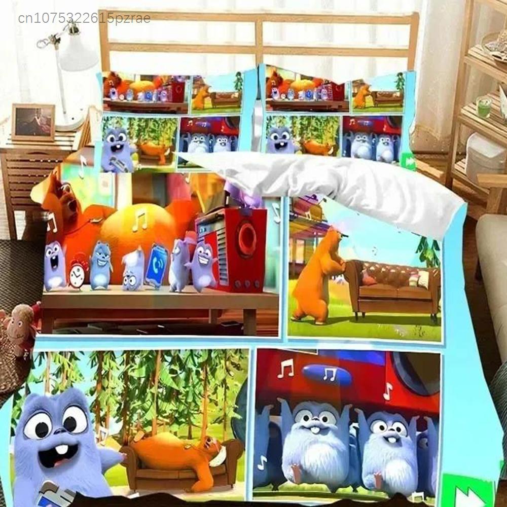 3D G-Grizzy And The Lemmings Bedding Set Printed Bed Set With Pillowcase Bed Duvet Cover Soft Queen King Size Bedclothes Home