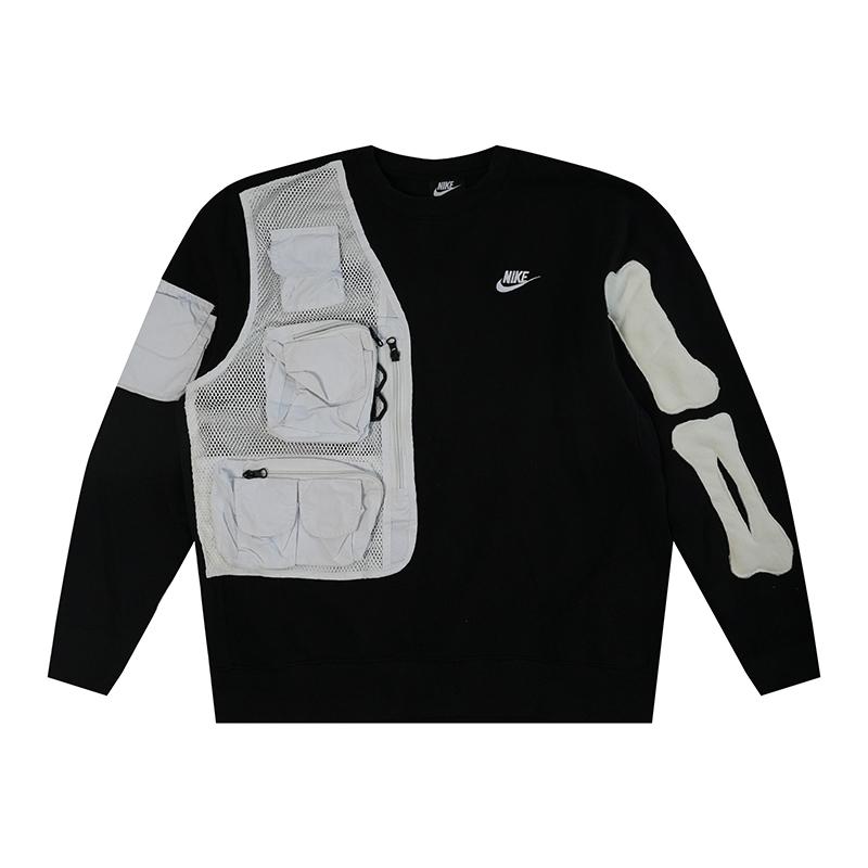 Унисекс свитшот Nike Sportswear с круглым вырезом, черный с белым, BV2667-010(Группа1999-) L