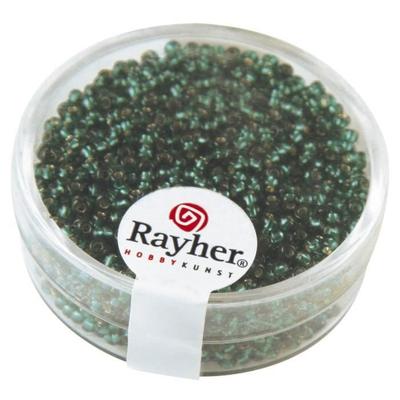 Rocailles - Ø 2 mm - Mit Silberbeschichtung - Jade - Schachtel mit 17 g