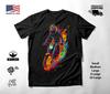Motorcycle Rider Neon Graphic T-Shirt Black Unisex S-2XL