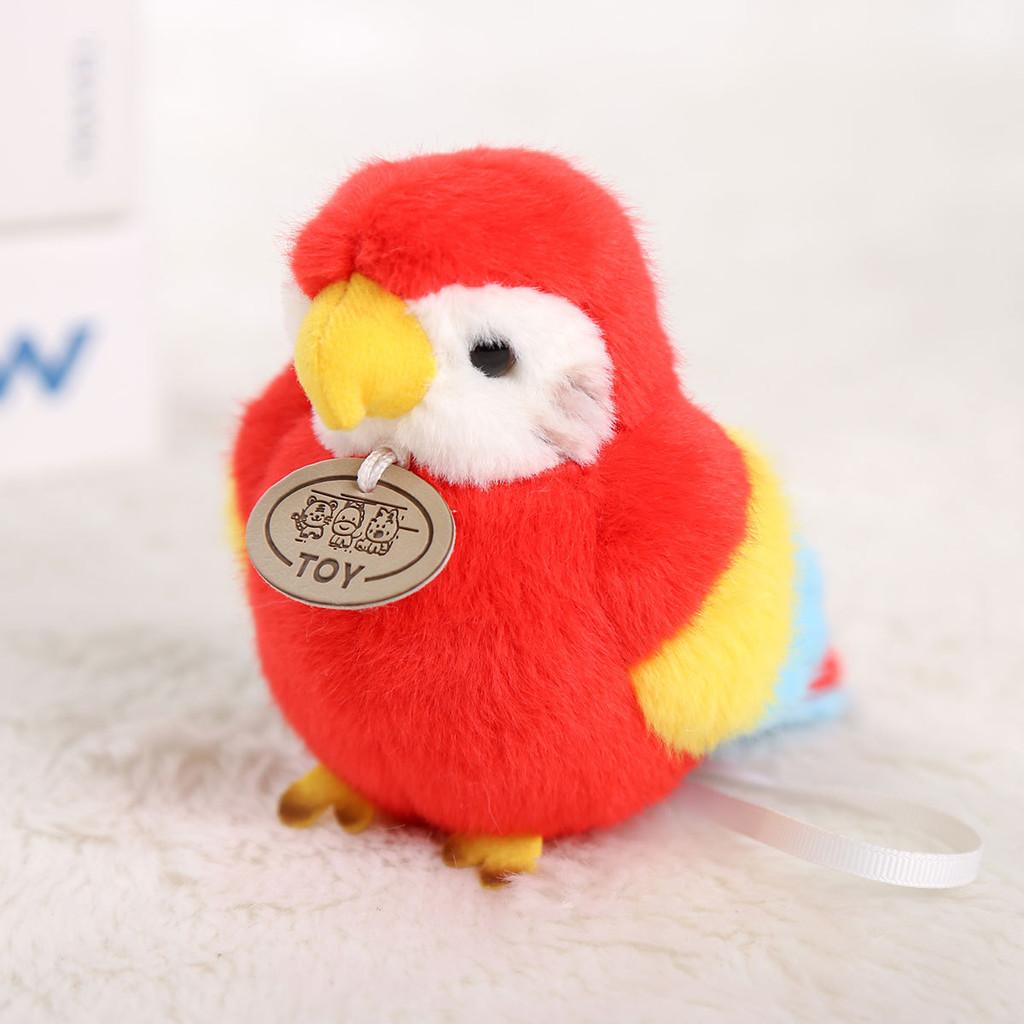 Red Crowned Crane Plush Parrot Keychain With Pp Cotton Filling For Girls And Collectors