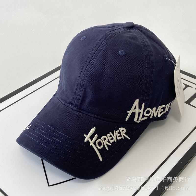American Side Letter Soft Top Baseball Cap Women's Spring and Summer Wide Brim Sun Hat Street Versatile Cap Men