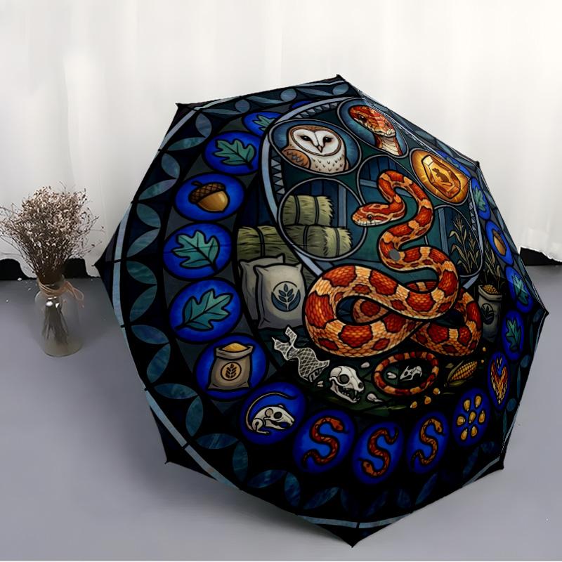 Snake Nature Symbols Pattern Umbrella, Portable and Foldable Design, 8 Ribs, a Casual Accessory for Halloween, Christmas, and Birthday Gifts.