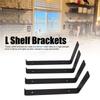4Pcs L Shelf Brackets Strong Metal Easy Installation Strong Load Bearing Metal L Brackets For Family Office Garage 9.8in